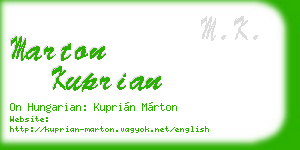 marton kuprian business card